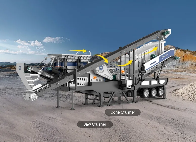 mobile crusher with arrow